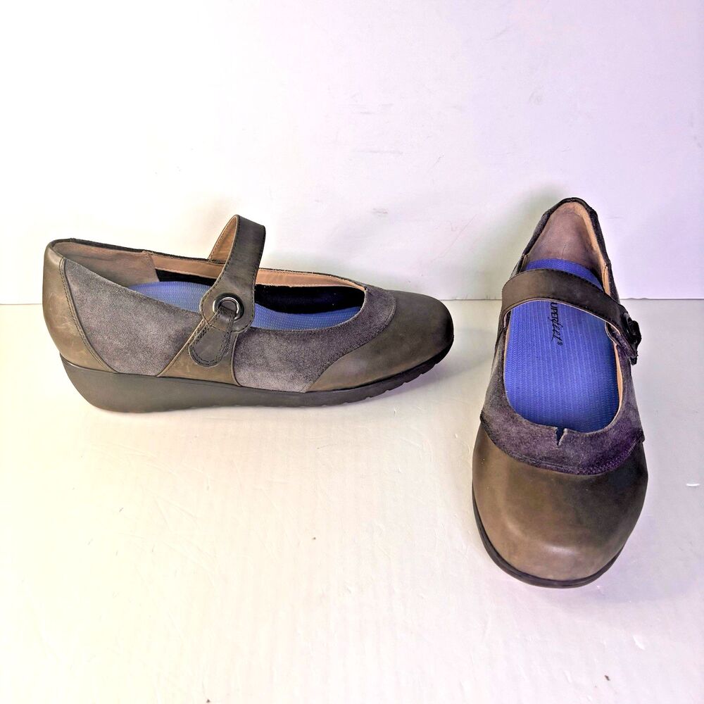 Ziera Brown Leather Kauri Mary Jane Shoes Women's Size 41 XW EU, 10.5 US Wedge